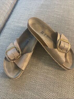 Birkenstock Metallic Rose Gold Madrid Sandals